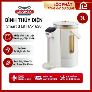 Bình Thủy Điện 3.0 lít Ladomax HA-1630 Giữ nhiệt và Đun Sôi Siêu Tốc An Toàn Hàng  BH12Tháng