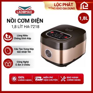 Nồi cơm điện tử Ladomax có chức năng nấu cơm cháy, gạo lức HA-7218 - Dung tích 1.8L, 700W - Lòng niêu