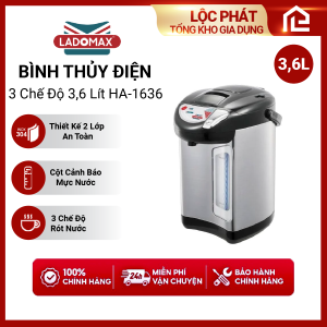 Bình Thủy Điện 3.6 lít Ladomax HA-1636 Giữ nhiệt và Đun Sôi Siêu Tốc An Toàn  BH 12 Tháng