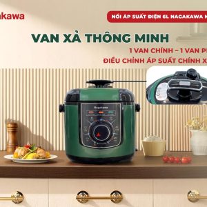Nồi áp suất điện 6L Inox 304 Nagakawa NEP5369- Bảo hành 2 năm hàng chính hãng