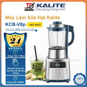 Máy Làm Sữa Hạt Kalite V8 Pro 1.75Lit - 1800w, Tạm Dừng Khi Nấu - Khử Khuẩn Cối, Hàng Chính Hãng