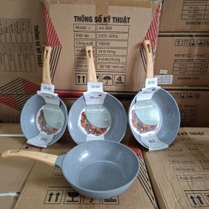 Chảo LÒNG SÂU Chống Dính Đáy Từ ECORAMIC Size 20 24 26 28cm Light xài được các loại bếp kể cả bếp từ