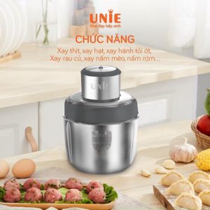 [Chính hãng] Máy xay thịt Unie UE226 – Dung tích 2.5L, 2 cối xay tiện lợi, 4 lưỡi dao inox sắc bén