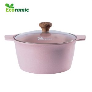Mua 1 tặng 3 Chính Hãng Bộ 4 nồi Ecoramic Platinum hồng phấn xài được bếp từ