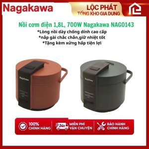 Nồi cơm điện Nagakawa NAG0143 - Dung tích 1.8L - Hàng chính hãng
